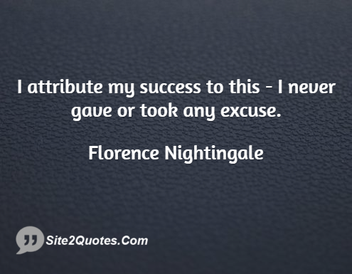 I Attribute My Success - Motivational Quotes - Florence Nightingale
