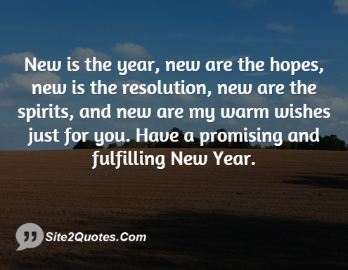 New is the Year, New Are the Hopes - New Year Wishes - Site2Quote