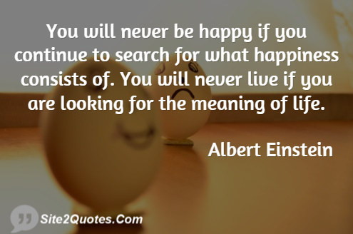 You Will Never Be Happy if You Continue - Happiness Quotes - Albert Einstein